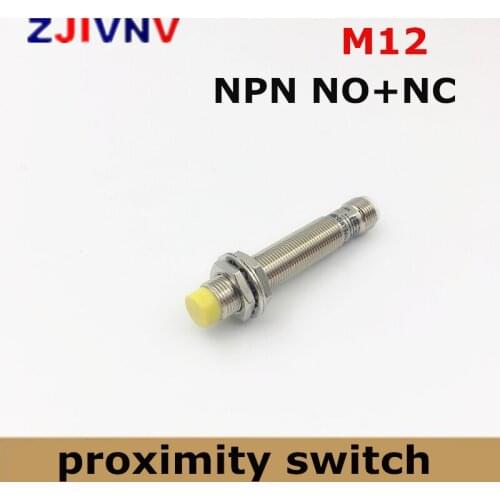 M12 NPN NO+NC normally open&close connector type proximity switch inductive sensor DC wire distance 4mm