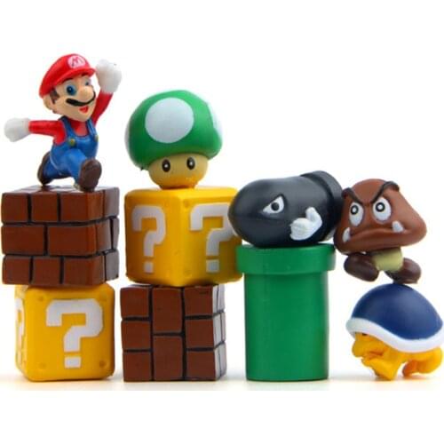 Miniature Super Mario Cartoon Figure Ornament Figurines Gnome Game Model Landscape Home Garden Decoration Accessories Craft