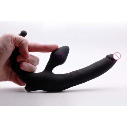Multifunctional Double Penetration Dildo Silicone Anal Vibrator G spot Sex Toys for women lesbian masturbator Anal plug Rotating