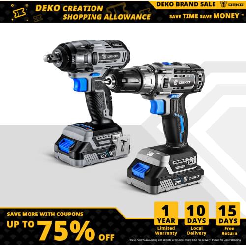 DEKO 20V MAX Brushless Cordless Drill 42N.m Electric Screwdriver,18+1 Torque Settings,2-Speeds Power Tools(DKBL20DU3)