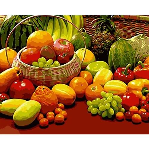 DIY Painting By Numbers Fruit grapes Drawing On Canvas HandPainted Painting Art Gift DIY Home Decoration