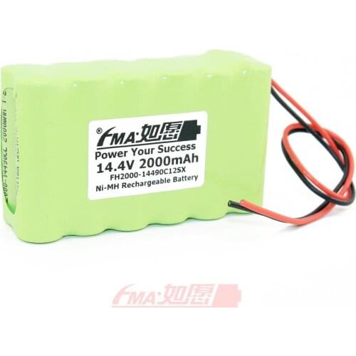 Ni-MH AA 14.4V 2000mAh Rechargeable Battery Pack 12SX w/Wire Size: 28x73x50mm