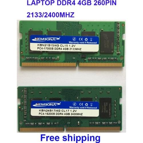 Kembona sodimm notebook ram memory laptop ddr4 4gb 4g 2133MHz 2400MHZ 2666MHZ 260pin free shipping