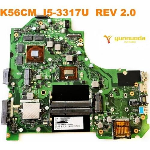 Original for ASUS K56CM Laptop motherboard K56CM I5-3317U REV 2.0 tested good free shipping