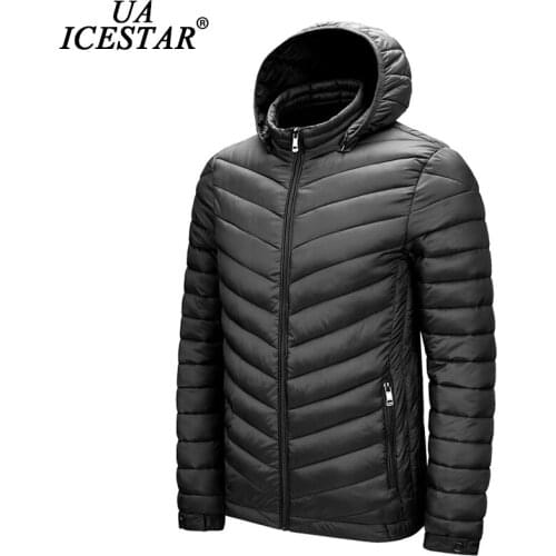 UAICESTAR Brand Winter Warm Hooded Parka Men Jacket Coat Fashion Casual Solid Color Jacket Men Windproof Zipper Pocket Men Parka