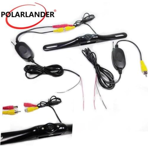 Wholesale For Cars Parktronic Wireless transmitter receiver system With 2 Lights Black Metal DVR Rear View Camera