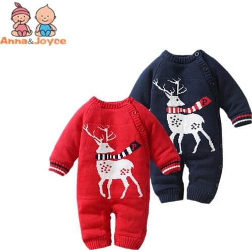 Thick Warm Infant Baby Rompers Winter Clothes Newborn Baby Boy Girl Knitted Sweater Jumpsuit Hooded Kid Toddler Outerwear