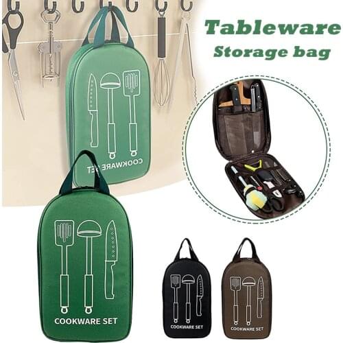 Outdoor Tableware Storage Bag Camping Cookware Storage Container Bags Portable Multi-Functional BBQ Travel Hiking Picnic Pouch