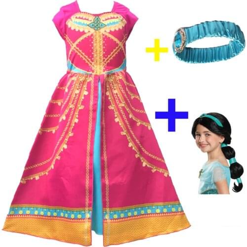 Sexy Princess Jasmine Costume Girls dresses Carnival Halloween Costumes Belly Dance Performance Kids jasmine Dress Arab Costume
