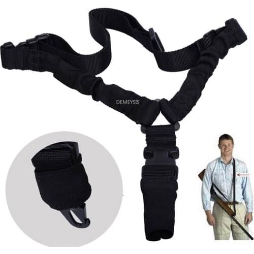 Tactical Single Point Gun Sling Adjustable Bungee Rifle Shotgun Sling Strap Tactical One Point Gun Slings