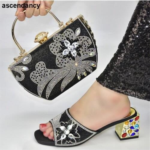 Shoes for Wedding Women Colorful Heels for Women Shoes and Bag To Match for Party Ladies Dress Shoes Decorated with Rhinesstone