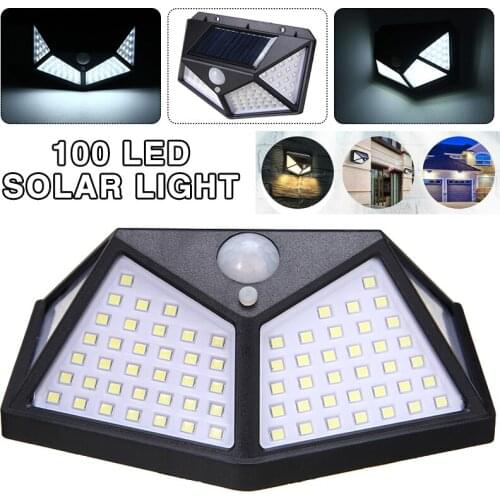 High Quality 100 LED Outdoor Courtyard Wall Lamp Portable Waterproof Solar Powered Wall Light For Garden Decoration