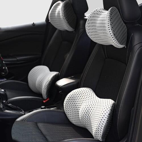Car Breathable Lumbar Support Cushion Headrest Pillow Set Multi-Function Relief Pain Waist Back Support Cushion For Car Office