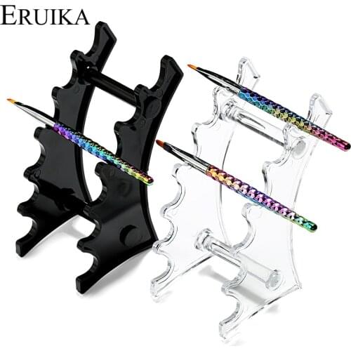ERUIKA 1Set Acrylic Makeup Nail Brush Holder Brushes Pen Stand for Displaying Manicure Art Tool Nails Salon Accessory