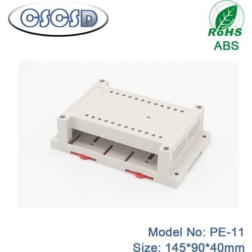 1pcs/lot 145*90*40mm injection molding power plug enclosures abs plastic box for electronic plastic enclosure din rail