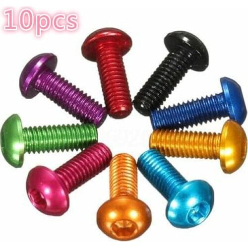 10pcs M3 x 6mm / M3 x 8mm / M3 x 10mm/M3 x 12mm Aluminum Alloy Button Head Screws Bolts SocketFor Model Aircraft Car