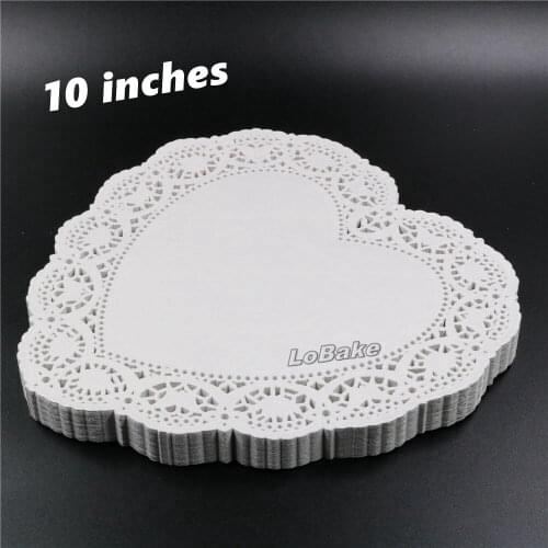 250pcs/pack) 10.5 inches heart shape lace paper doilies doyley mat craft DIY scrapbooking wedding decoration vintage napkin