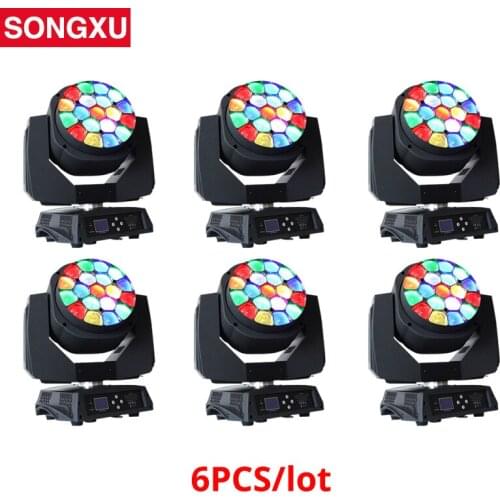 Zoom Function 19x15w RGBW 4in1 Big Bees Eyes Moving Head Light with Zoom Rotating mac aura Stage Effect Light 6pcs/lot/SX-MH1915