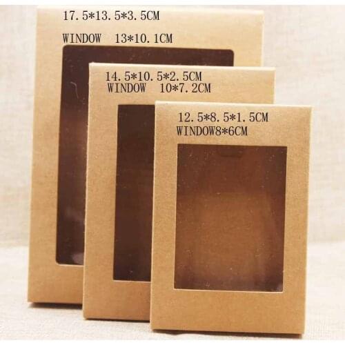 500pcs/lot DIY paper box with window white/black/kraft paper Gift box cake Packaging For Wedding home party muffin packaging