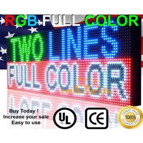 54x16inch Full Color RGB Outdoor Waterproof 10MM HD Wifi+U disk Programmable Scrolling Message Street Multi-line Led Sign board