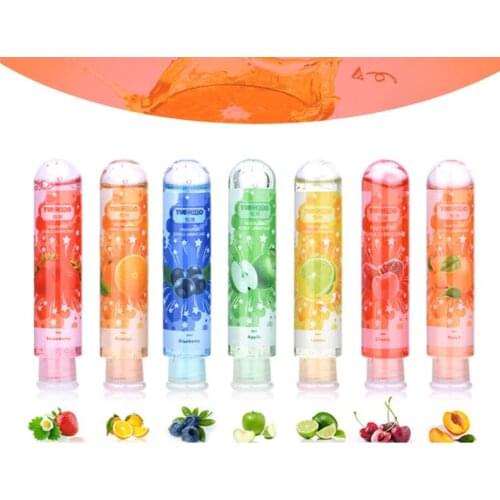 80mL Fruit Flavor Strawberry/Cherry/Apple/Peach/Blueberry/Lemon Lubricant Water Based Anal Oral Gel Sex Lube For Vaginal/Penis
