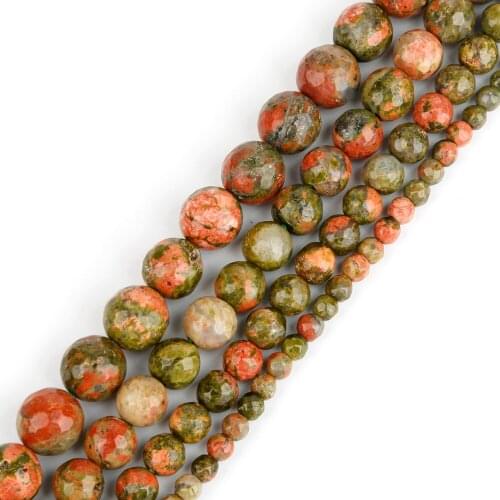 Natural Stone Beads 4/6/8/10mm 15'' Faceted Brown Unakite Beads Loose Beads For Jewelry Making DIY Bracelet Necklace