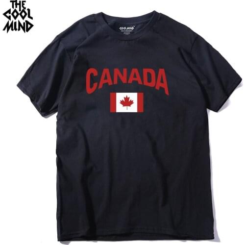 COOLMIND CA0113A Brand Tops Tee Shirts Vintage Canada Casual T-shirt Male Short Sleeve Pattern O-neck Hipster Tshirts