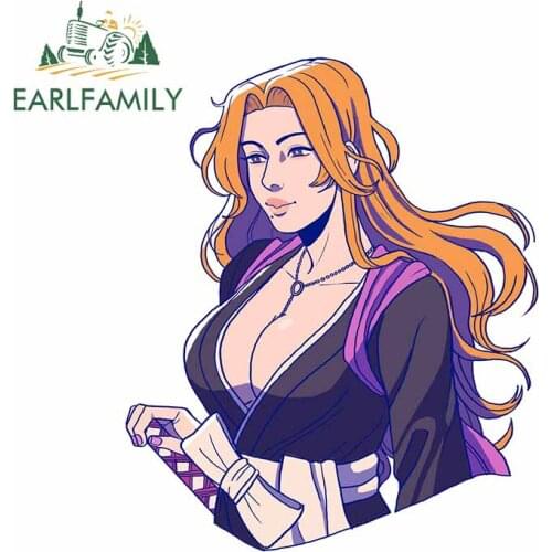 EARLFAMILY 13cm x 10.9cm For Cartoon Girl Funny Car Stickers Air Conditioner Decal Graffiti Vinyl Material Windows Decoration