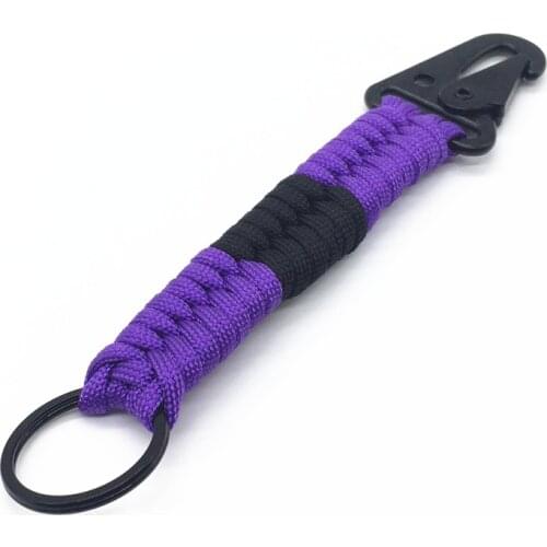 Purple ribbon survival chick buckle 550 Brazilian jiu-jitsu paracord keychain