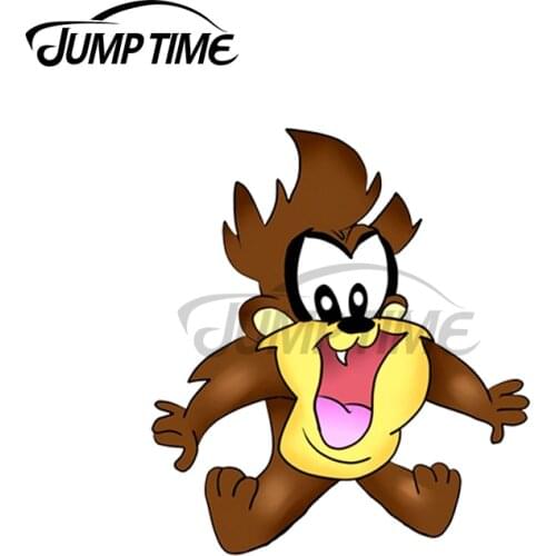 JumpTime 13 x 5.9cm For Baby Tasmanian Devil Car Stickers Creative vinyl Decal Sunscreen Car Accessories Bumper Decoration
