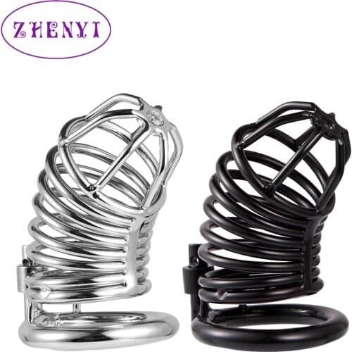 304 Stainless Steel Penis Ring Bird Cock Cage Lock Male Chastity Belt Device Penis Ring Adult Game Metal Sex Toys For Man