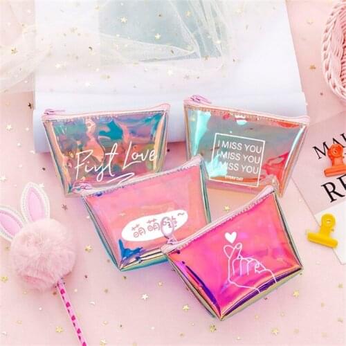 Colorful Fashion Laser Women Mini Bags Tassel Purse Press Buckle Transparent Makeup Bags Envelope Wallet Clutch