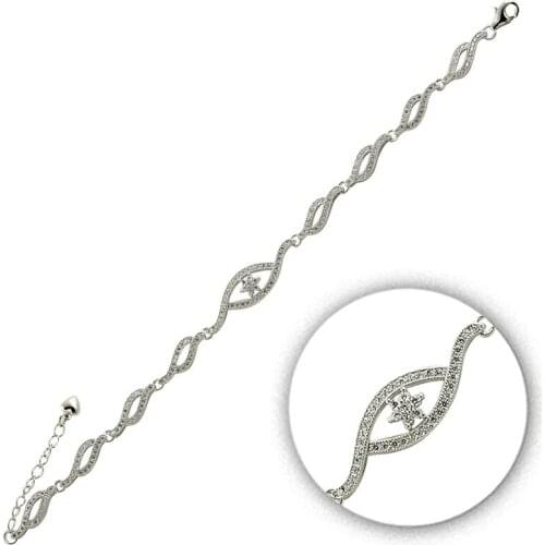 KUTAYDAN 925 Sterling Silver Zircon Stone Bracelet