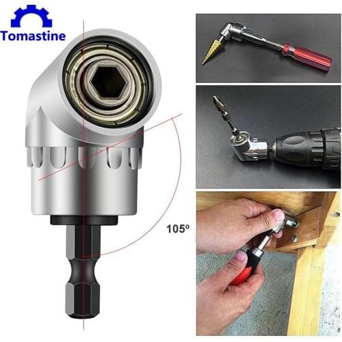1/4" Inch Magnetic Angle Bit Adapter Screwdriver Chucks and Wrenches 105 Degree Adjustable Angle Drill Adapter