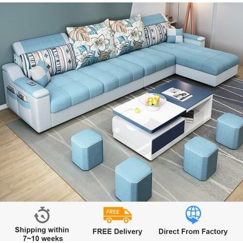 Fashion sofa blue fabric sofa high quality living room furniture living room sofa comfortable set fabric sofa