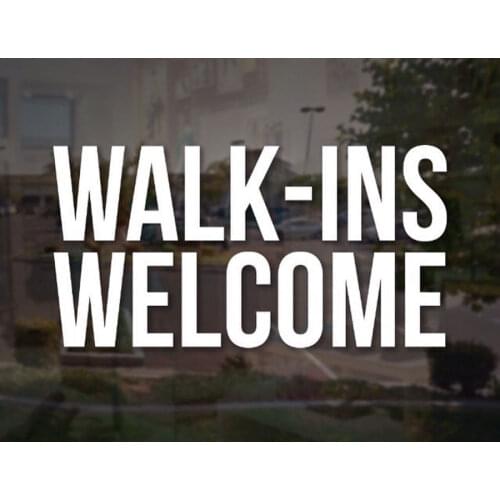 Walk-ins Welcome Decal Sign Salon Shop Store Window Door Business Sign Waterproof Glass Decor Adhesive Wallpaper BS06