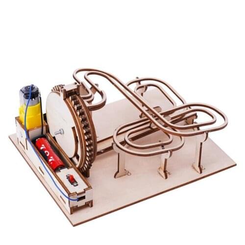 New Wooden Marble Run DIY Orbital Ball Gear Transmission Model Building Block Kits Assembly Toy Gift For Children Adult