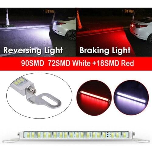 New 12V Car White/Red 90 SMD LED Car License Plate Backup Reverse Brake Light Lamp Universal LED Lights