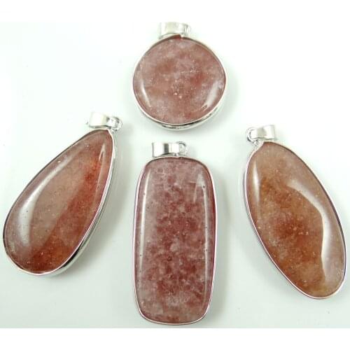 Wholesale Natural Mica stone round rectangle Drop shaped natural Gem stone for DIY Necklace Pendant Jewelry Making 1Pcs