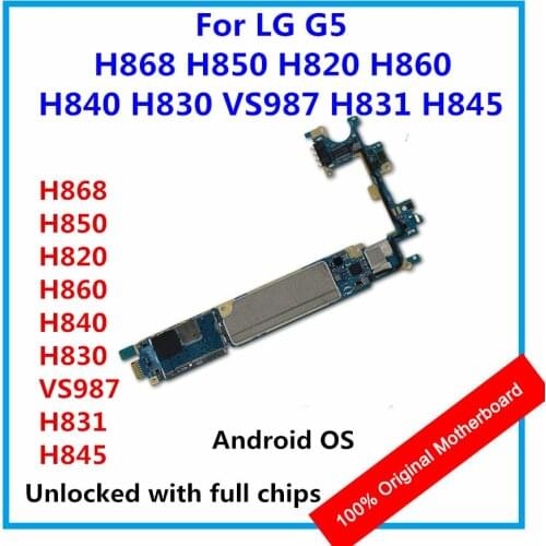 Original Motherboard For LG G5 H868 H850 H820 H860 H840 H830 VS987 H831 H845 Mainboard Android OS Logic Board Full Chips