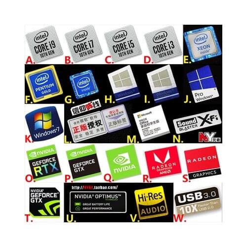 Original ten generation core i9 i7 i5 i3 win10 sticker notebook small gold standard computer cpu label
