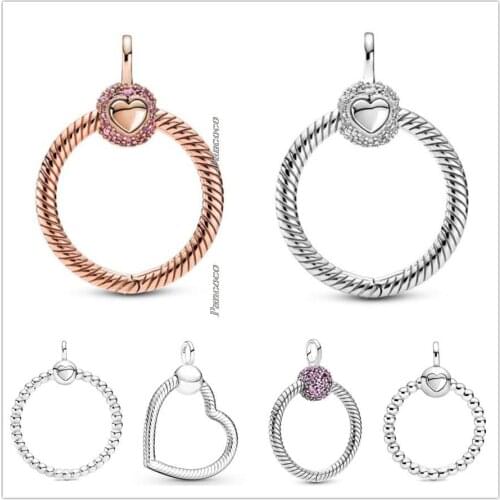 Authentic 925 Sterling Silver Rose Moments Small Pave Crown O With Crystal Charm Beads Fit Pandora Bracelet & Necklace Jewelry