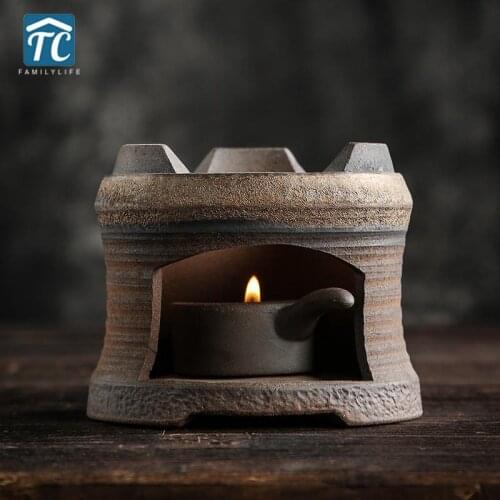 Tea Warmer Candle Tea Warming Japanese Stoneware Tea Stove Teapot Insulation Base Teapot Heating Retro Tea Making Warm Heater