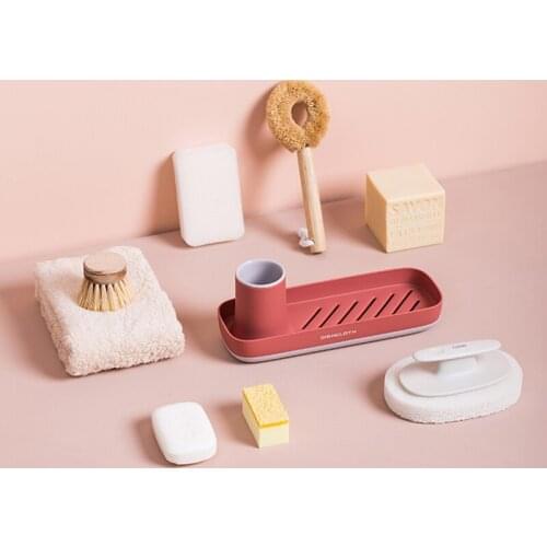 PP Storage Rack Sponge Holder Drainage Racks Home Organizer Kitchen Bathroom Accessories For Cup Soap Brush Cosmetics Livingroom