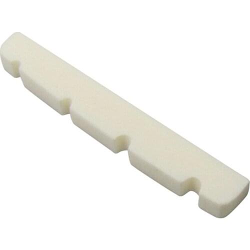 Pre-slotted Flat Bottom Bone Bass Nut for 4 String PB JB Precision Bass Jazz Bass, 38x3.5x5/4.5mm