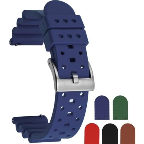 BEAFIRY Fluorine Rubber Watch Band 20mm 22mm 24mm Quick Release Silicone Watchband Strap Waterproof for Men Orange Black Blue