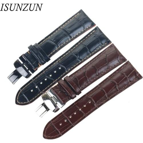 ISUNZUN Men And Women Watch Band For Mido M005.614 M005 Genuine Leather Watch Strap 23MM Leather Strap Watchband Free Shipping