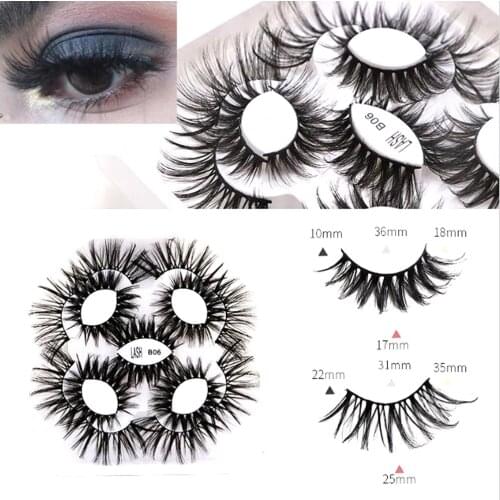 NEW 9 Pair 3D Mink Eyelashes Fluffy Dramatic Eyelashes Makeup Wispy Mink Lashes Natural Long False Eyelashes Thick Fake Lashe