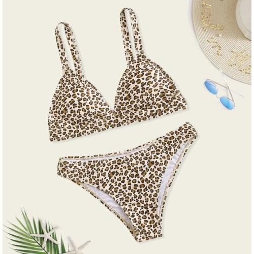 Sexy Leopard Bikini Women 2021 Brazilian Swimsuit Mujer Brazilian Thong Swimwear Micro Bikini Summer Beachwear Swim Suit #GH