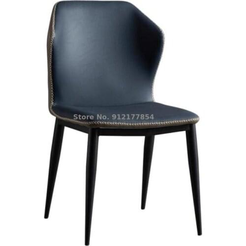 Modern minimalist home backrest soft bag dining chair light luxury net red makeup chair wrought iron dining table chair nordic r